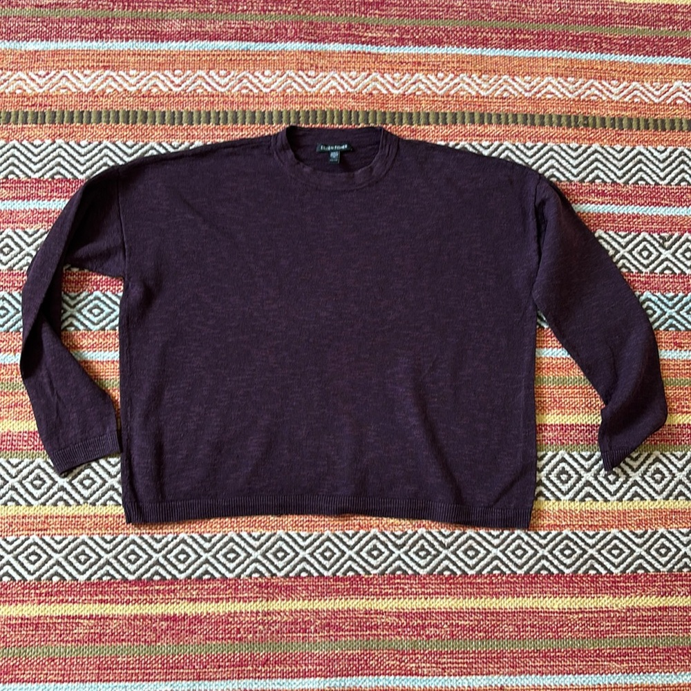 Eileen Fisher Boxy Top Organic Linen & Cotton Sz XXS